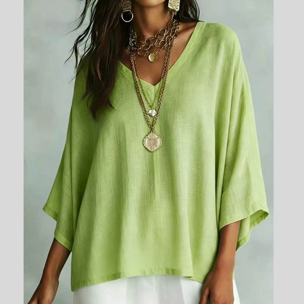 Full Size V-Neck Loose Fit T-Shirt Plus Size