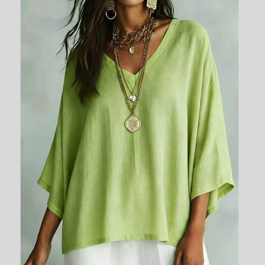Full Size V-Neck Loose Fit T-Shirt Plus Size