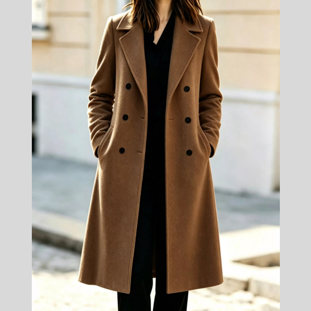 Double-Breasted Lapel Collar Coat