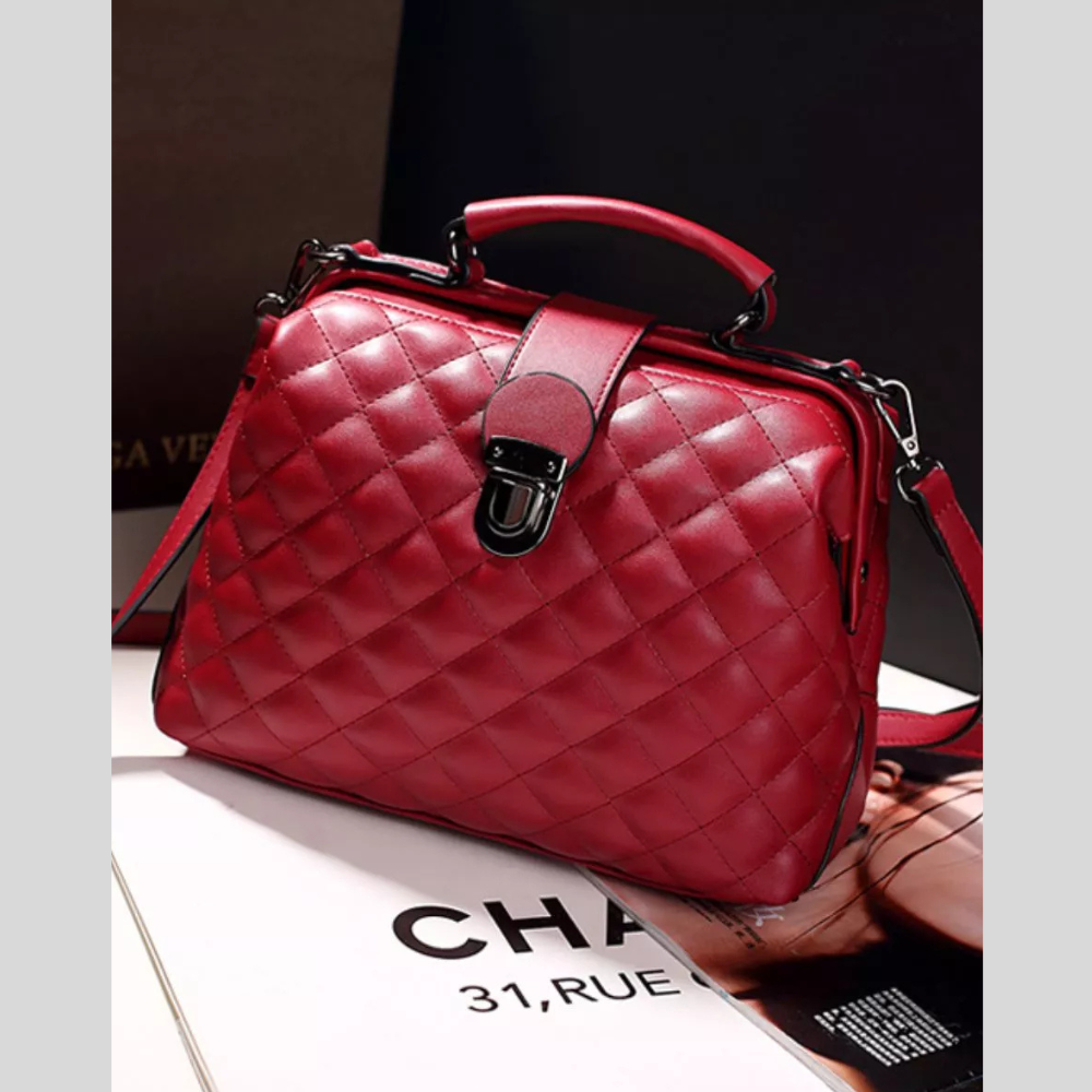 Quilted Crossbody Bag with Top Handle