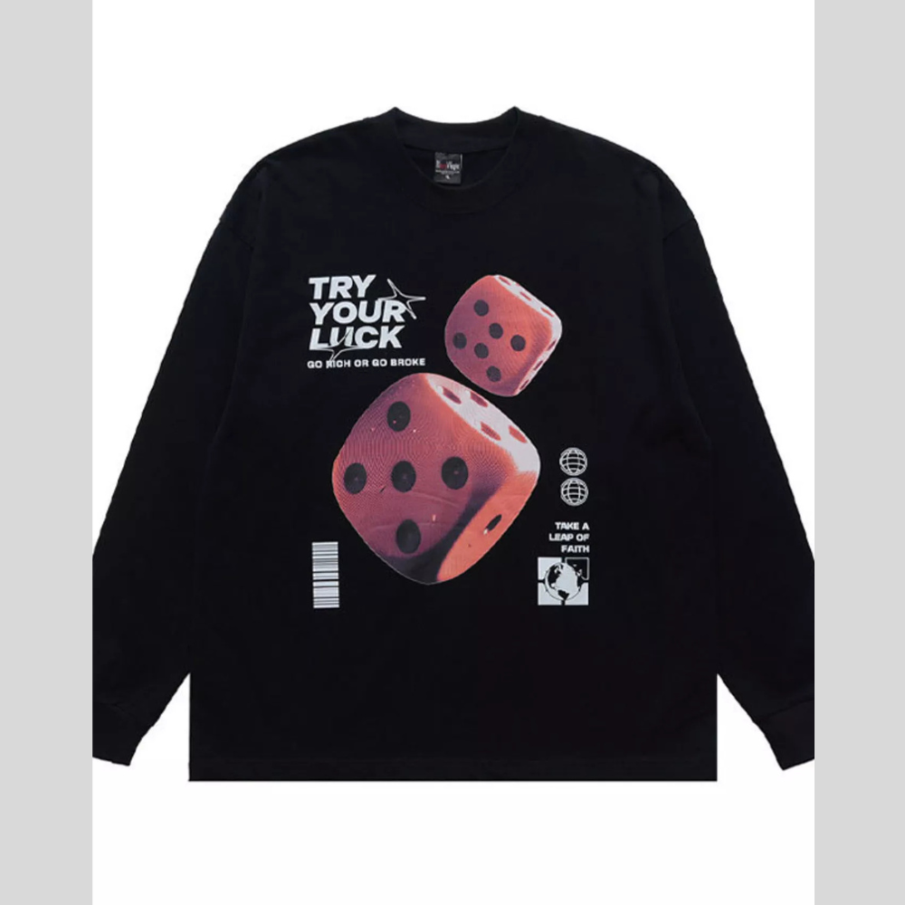 Men's Lucky Dice Graphic Long Sleeve T-Shirt