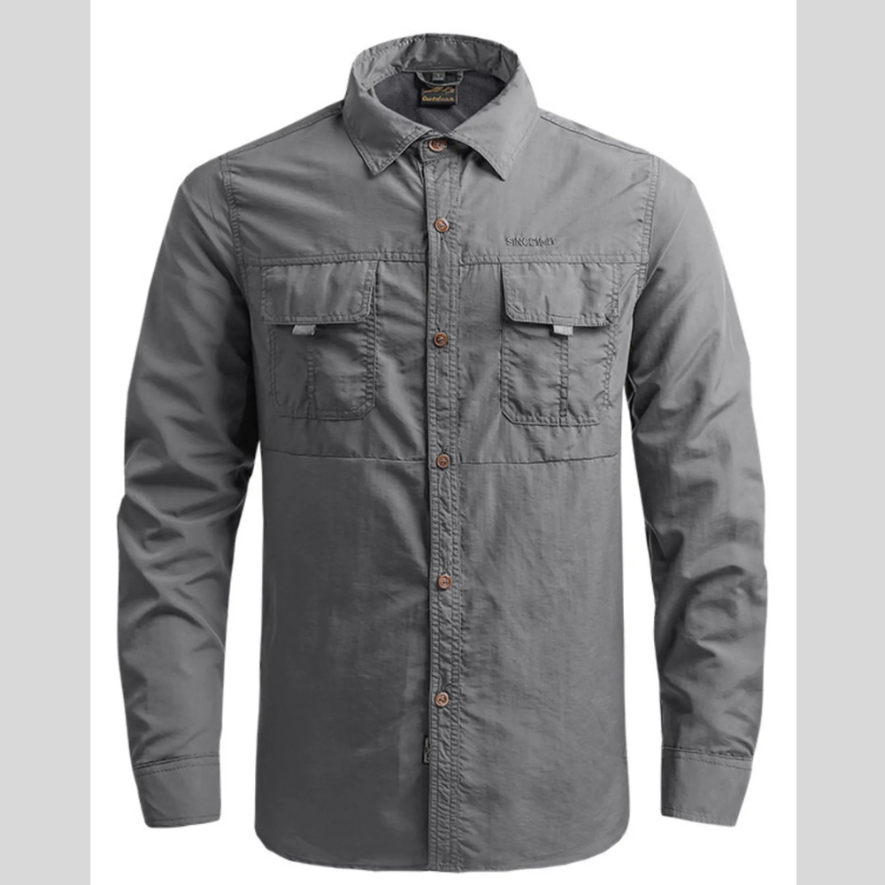 Men's Plus Size Long Sleeve Button-Down Shirt