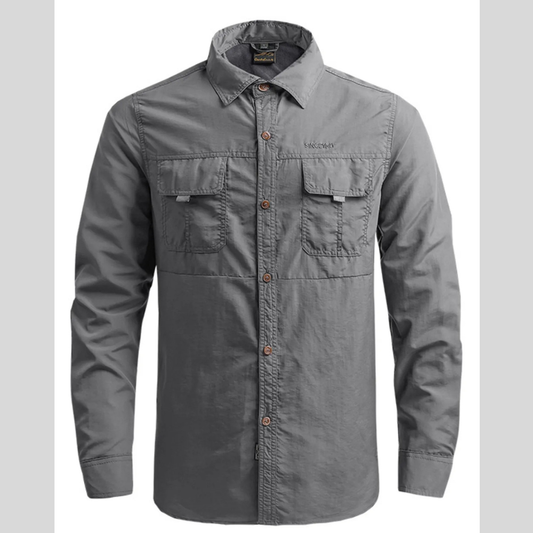 Men's Plus Size Long Sleeve Button-Down Shirt