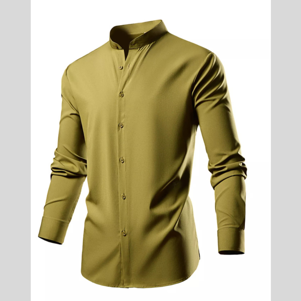 Men's Casual Detail Button Up Long Sleeve Shirt
