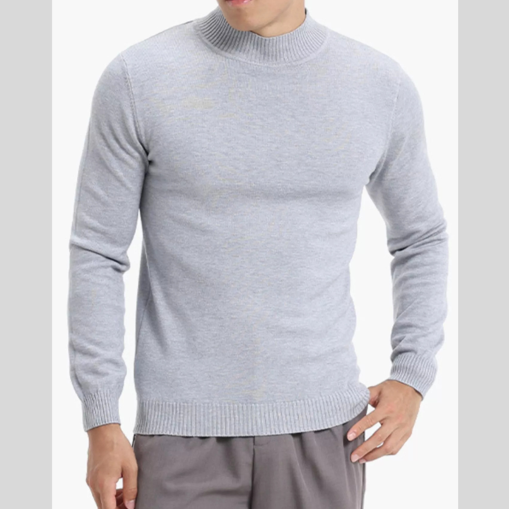 Men's Plus Size Mock Neck Slim Fit Knit Top