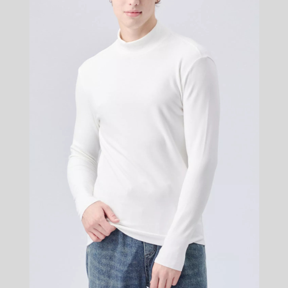 Men's Plus Size Mock Neck Long Sleeve Top