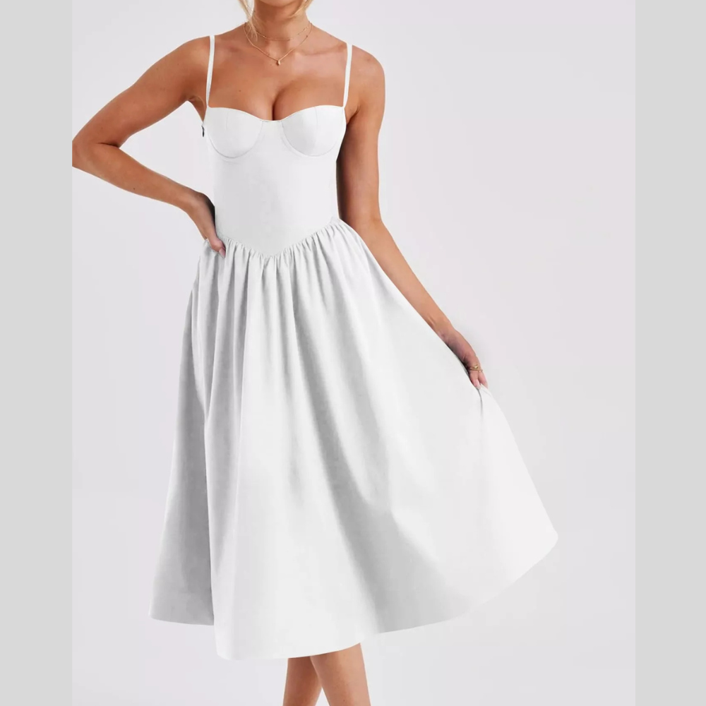 Sweetheart Neck Midi Cami Dress