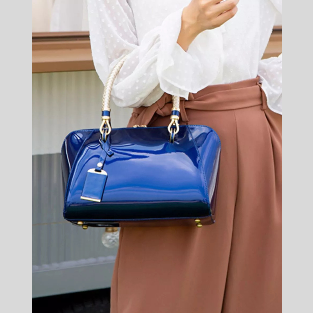 Top Handle High-Gloss Handbag