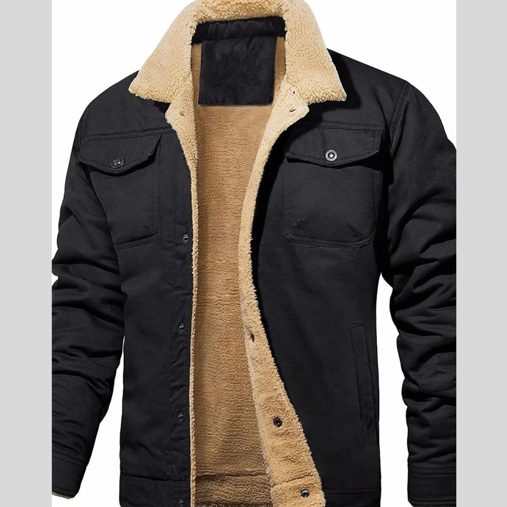 Men's Full Size Sherpa Lined Long Sleeve Jacket Plus Size
