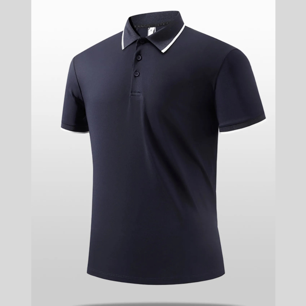 Men's Plus Size Casual Button Detail Short Sleeve Polo