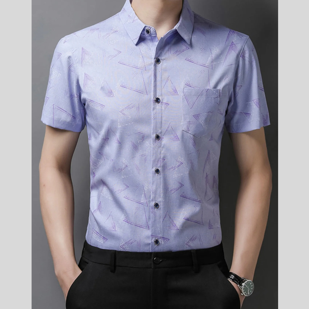 Men's Plus Size Geometric Print Short Sleeve Shirt
