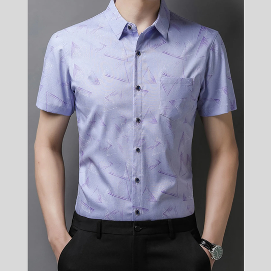 Men's Plus Size Geometric Print Short Sleeve Shirt