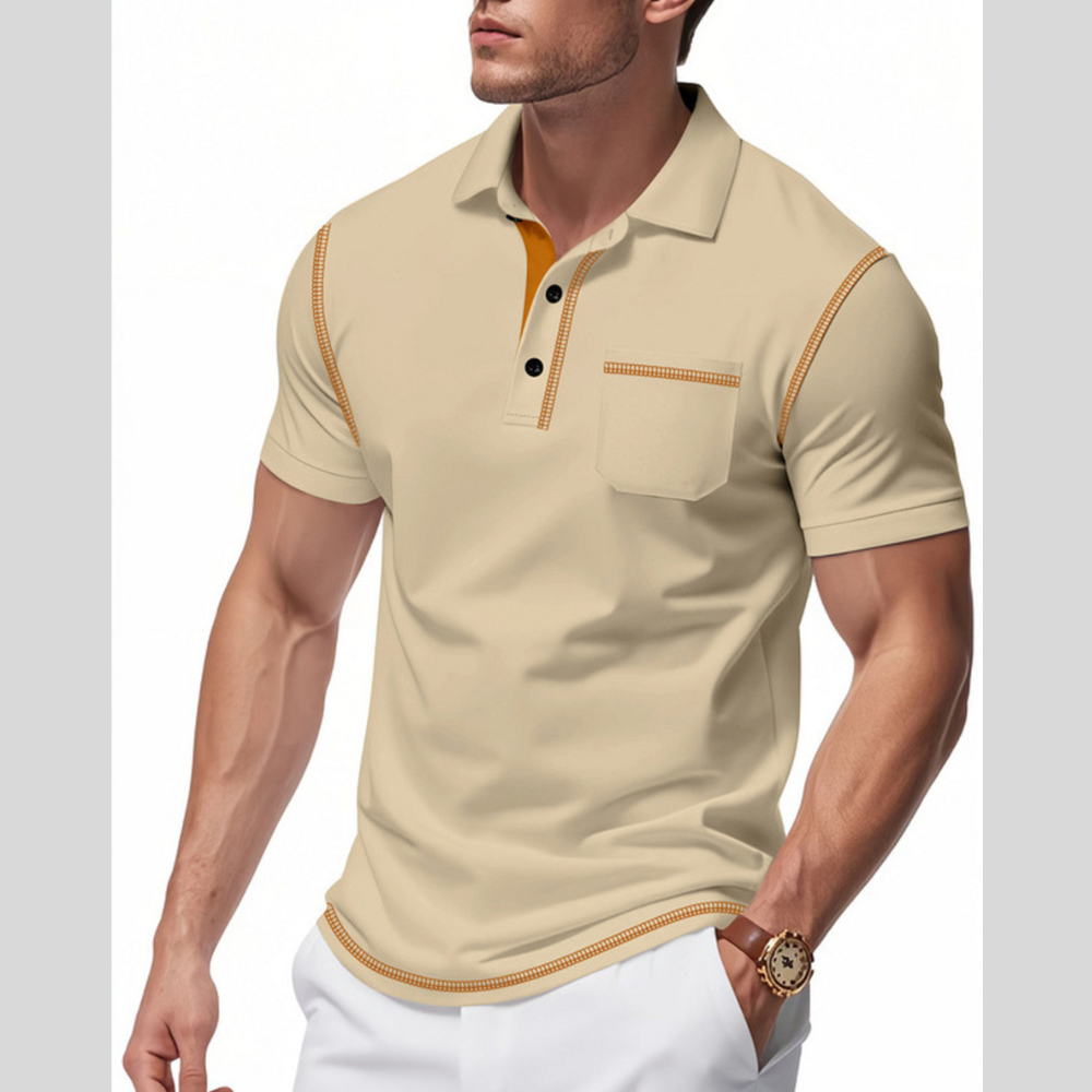 Men's Full Size Casual Button Detail Short Sleeve Polo Plus Size