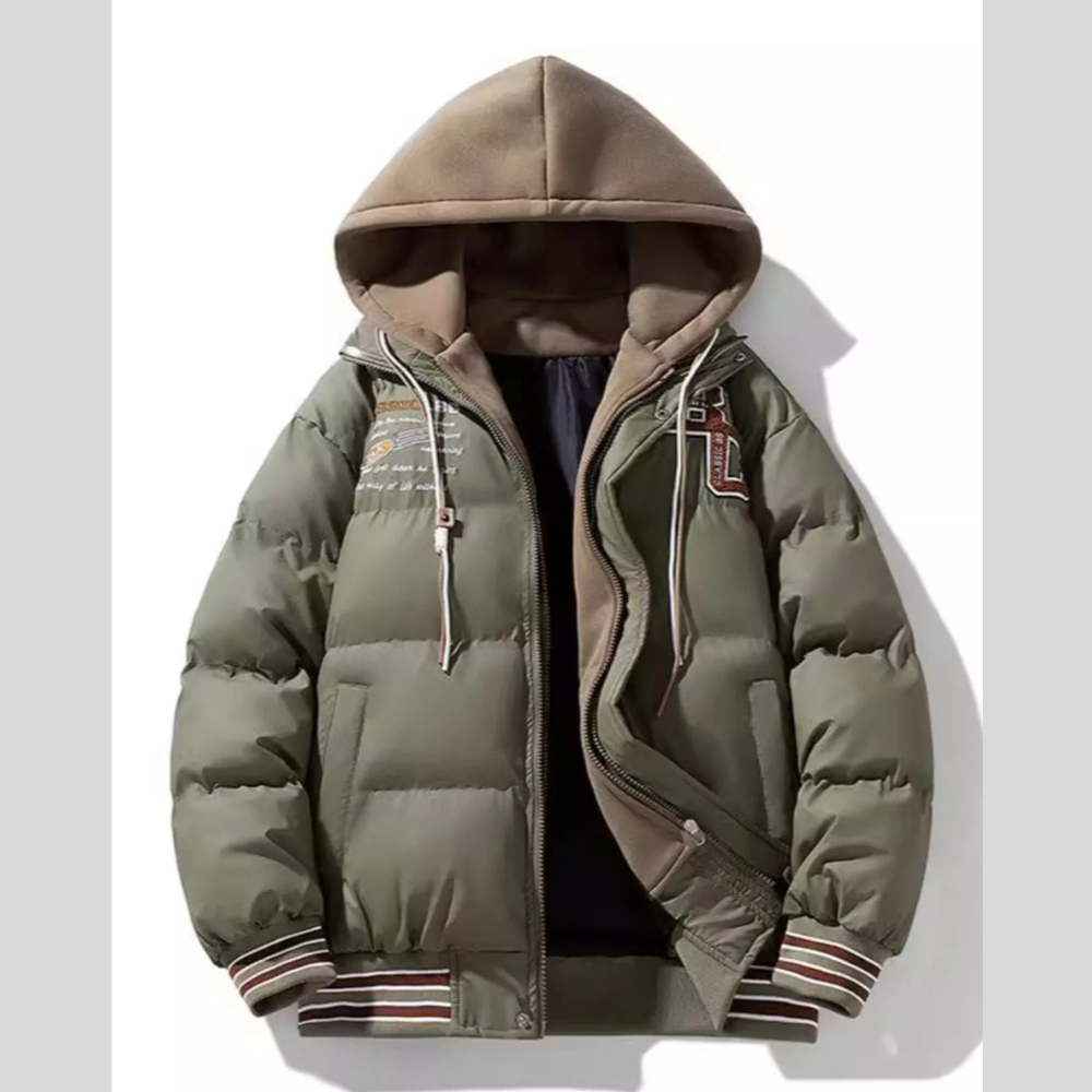 Men's Plus Size Warm Hooded Padded Casual Puffer Jacket