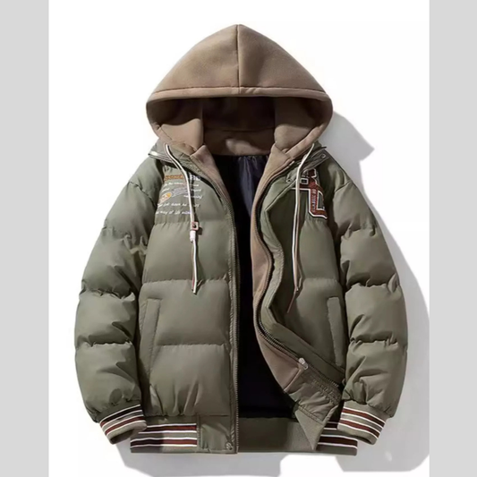 Men's Plus Size Warm Hooded Padded Casual Puffer Jacket