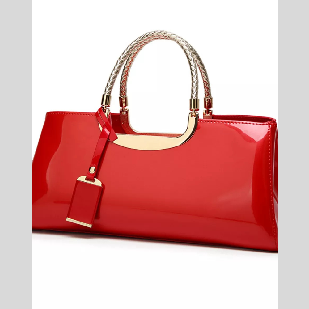 Patent Leather Handbag with Top Handle