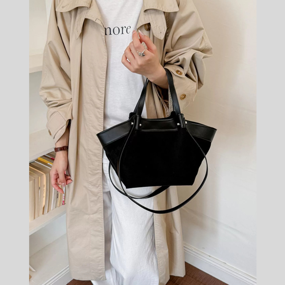 Leather Trim Tote Bag