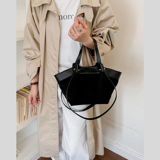 Leather Trim Tote Bag