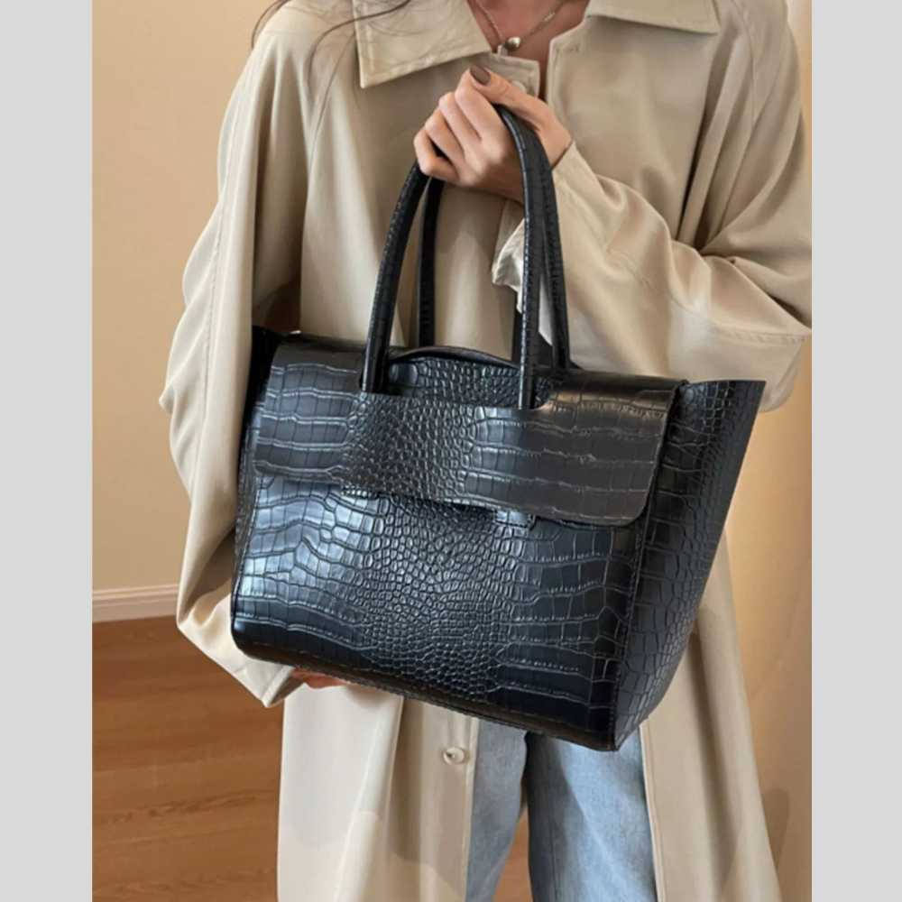 Crocodile Embossed Tote Bag