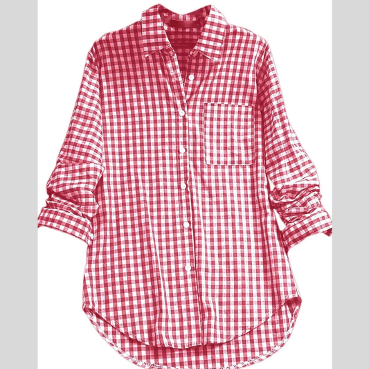 Plus Size Plaid Button-Down Long Sleeve Shirt