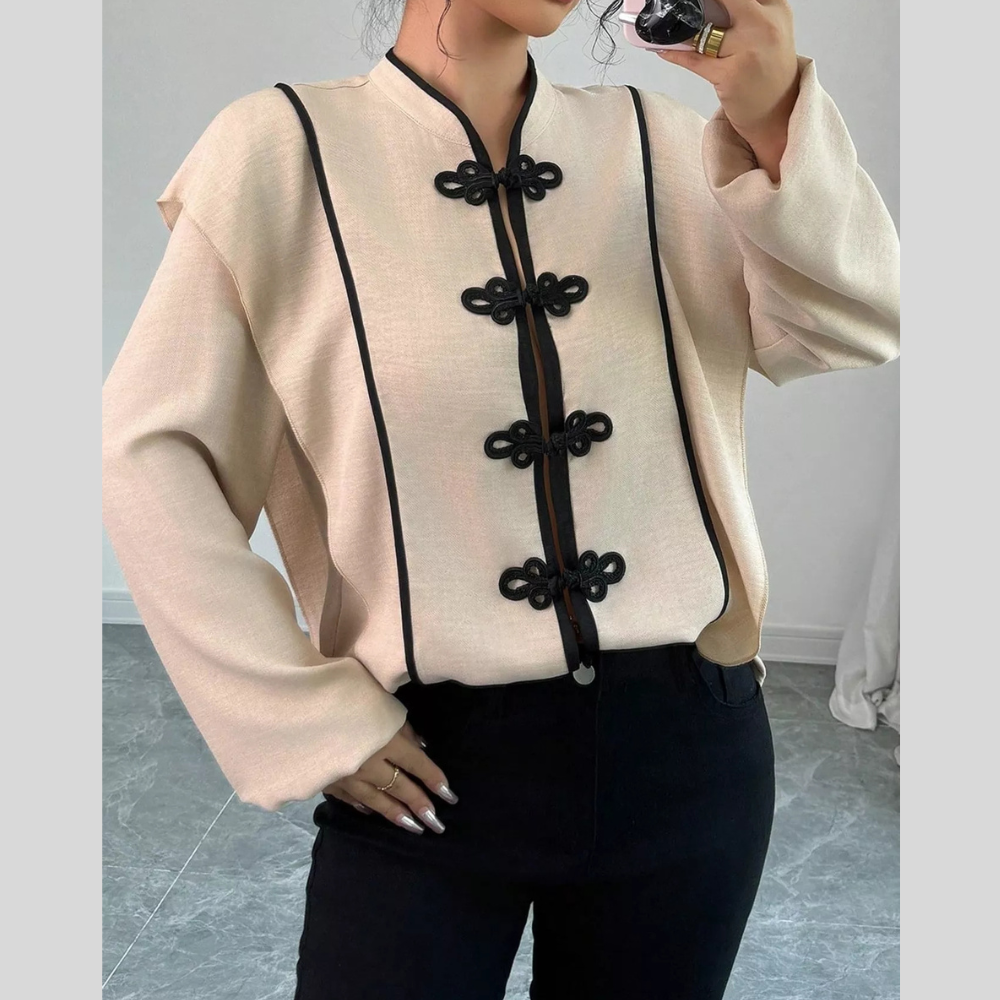 Chinese-Style Mandarin Collar Blouse