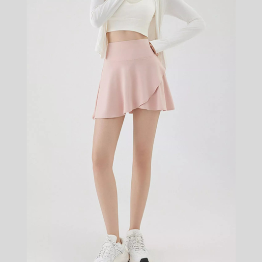 Full Size High-Waisted Flared Athletic Skirt with Breathable Performance Fabric Plus Size