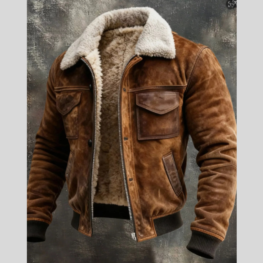 Men's Full Size Vintage Zip Up Jacket Plus Size