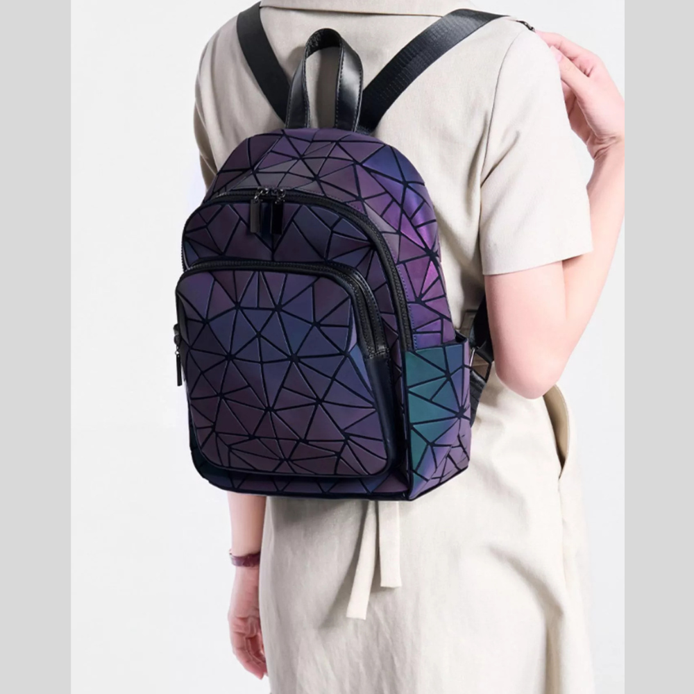 Geometric Adjustable Strap Backpack Bag