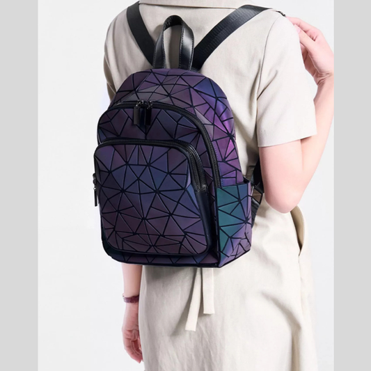 Geometric Adjustable Strap Backpack Bag