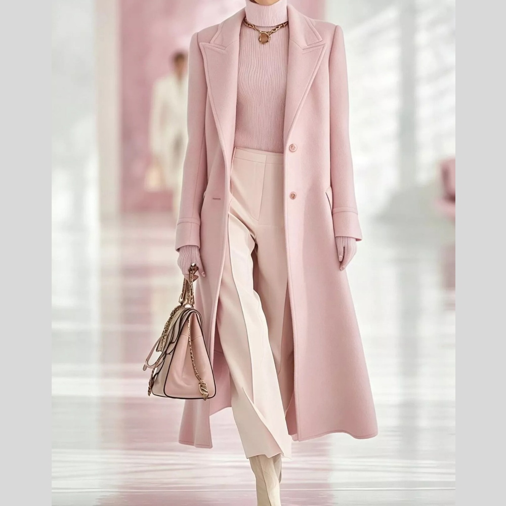 Lapel Collar Casual Longline Coat