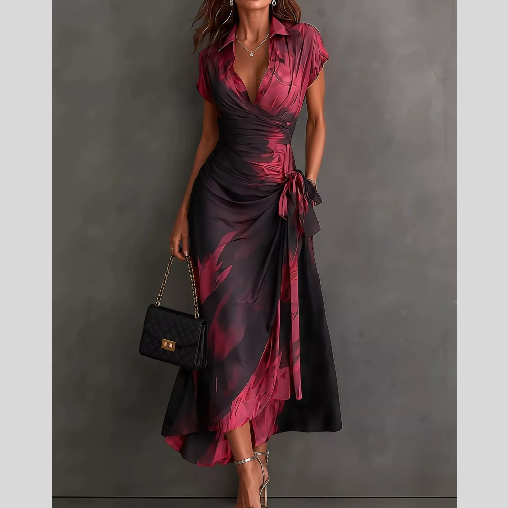 Tie Detail Surplice Dress