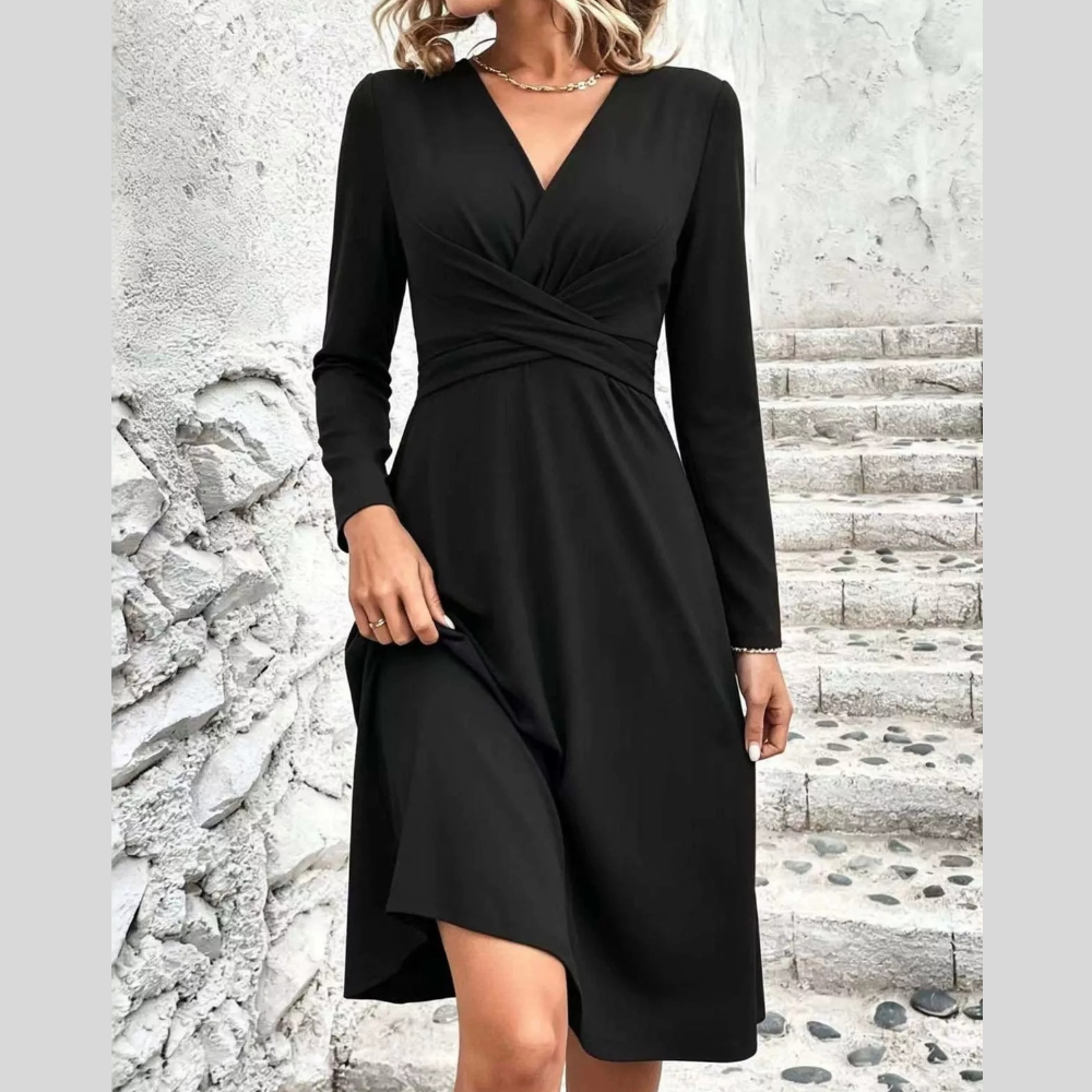 Full Size Ruched Front Midi Dress Plus Size
