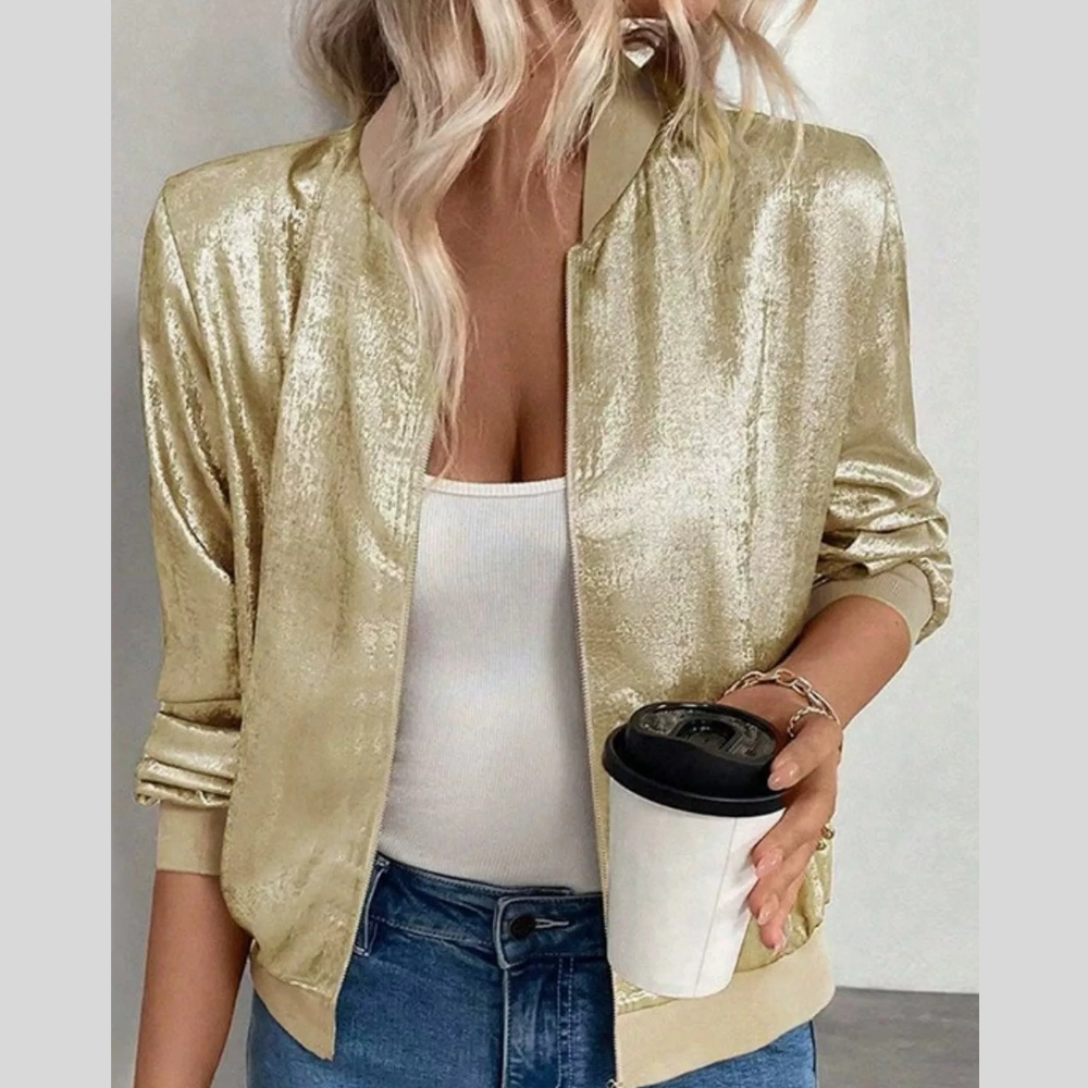 Full Size Zip Up Long Sleeve Jacket Plus Size