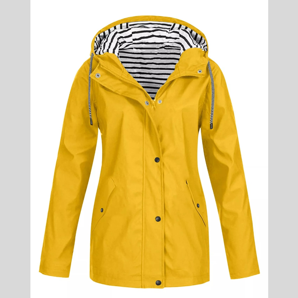 Full Size Drawstring Waterproof Hooded Outerwear Plus Size
