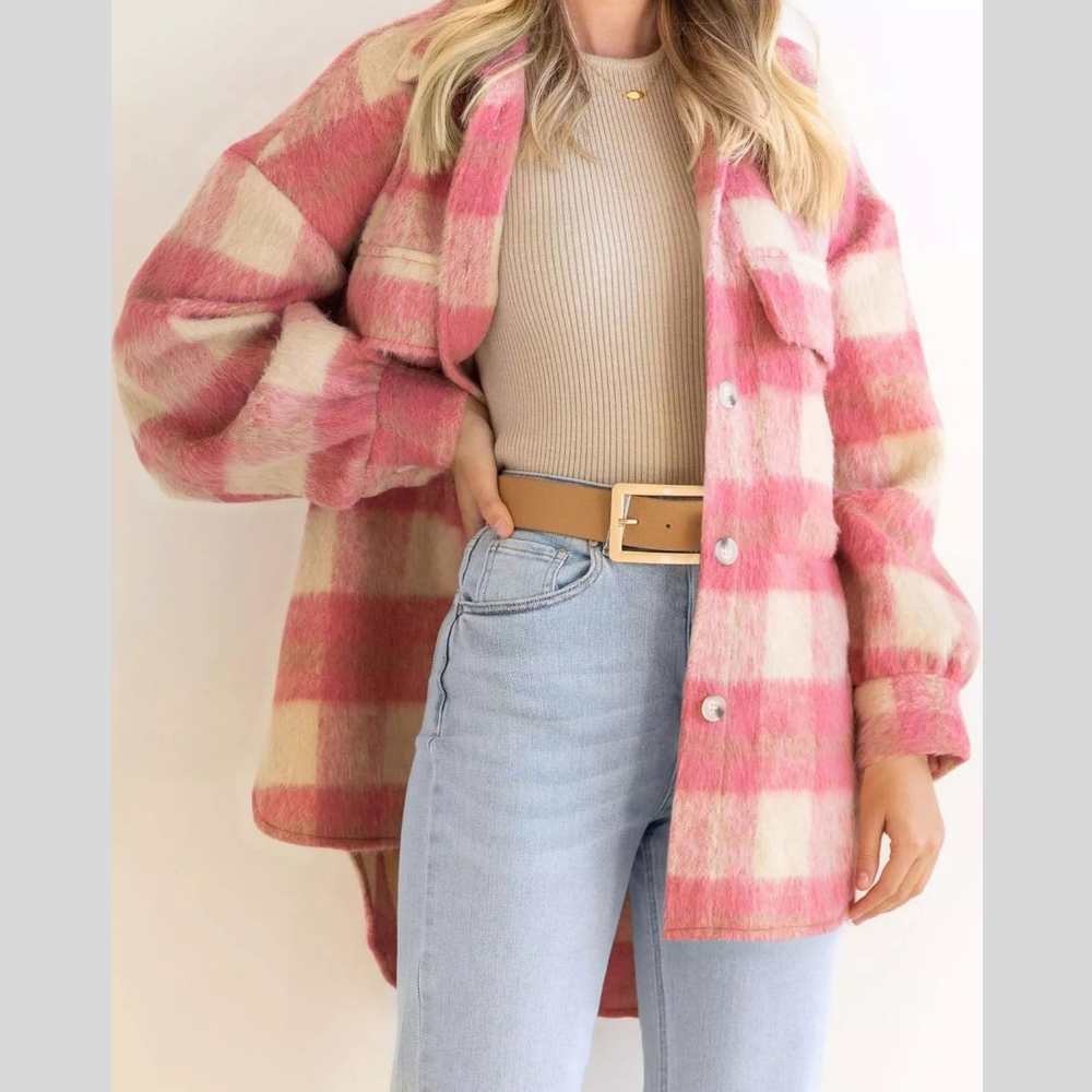 Plaid Button-Down Jacket