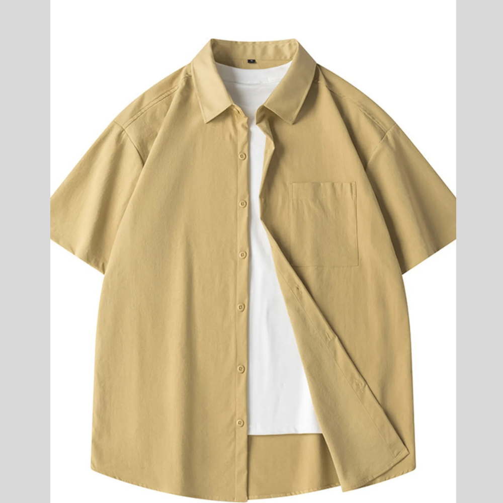 Men's Plus Size Casual Loose Fit Short Sleeve Shirt