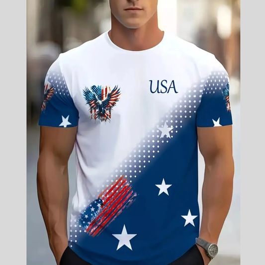 Men's Full Size Patriotic Eagle USA Graphic T-Shirt Plus Size