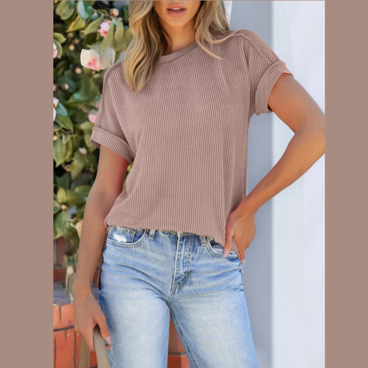 Round Neck Causal Short Sleeve T-Shirt