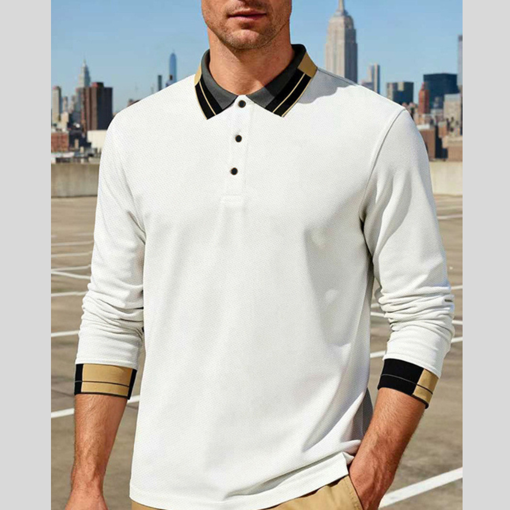 Men's Plus Size Casual Button Accent Polo