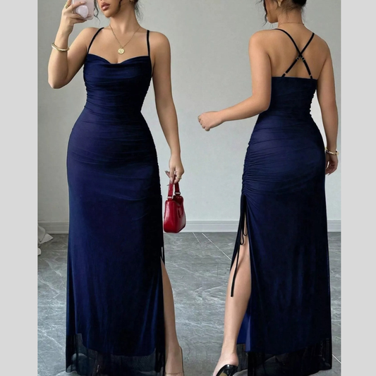 Sweetheart Neck Spaghetti Strap Casual Maxi Dress