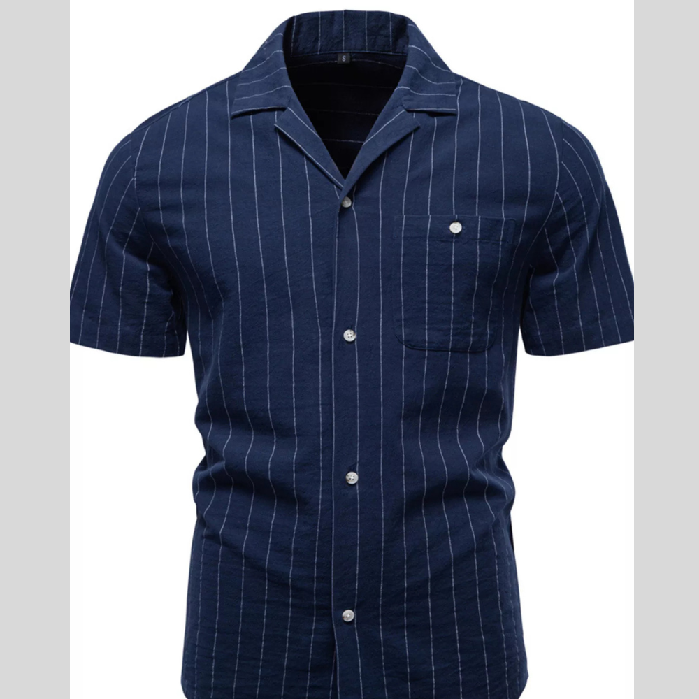 Men's Classic Striped Short-Sleeve Shirt