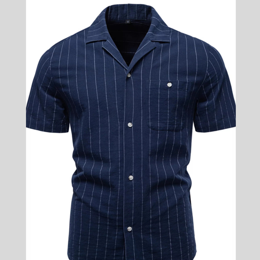 Men's Classic Striped Short-Sleeve Shirt