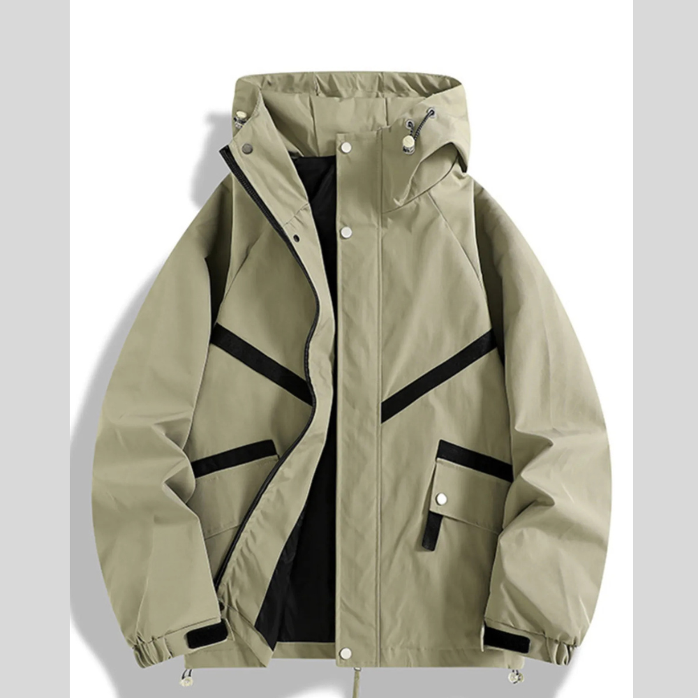 Men's Full Size Casual Hooded Zip-Up Outerwear Plus Size