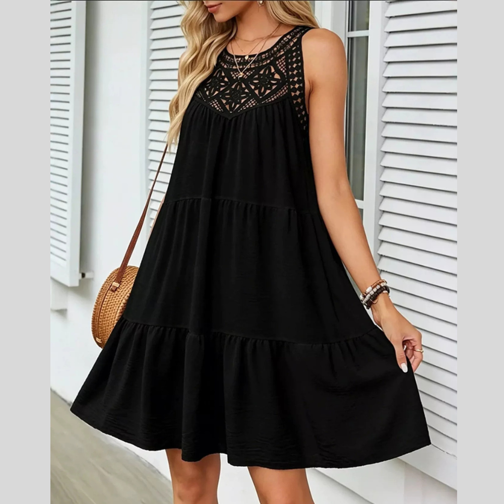 Lace Detail Casual Sleeveless Dress