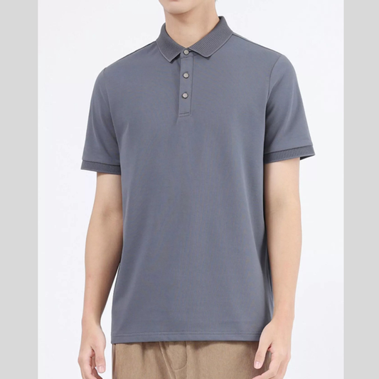 Men's Plus Size Button Detail Short Sleeve Casual Polo