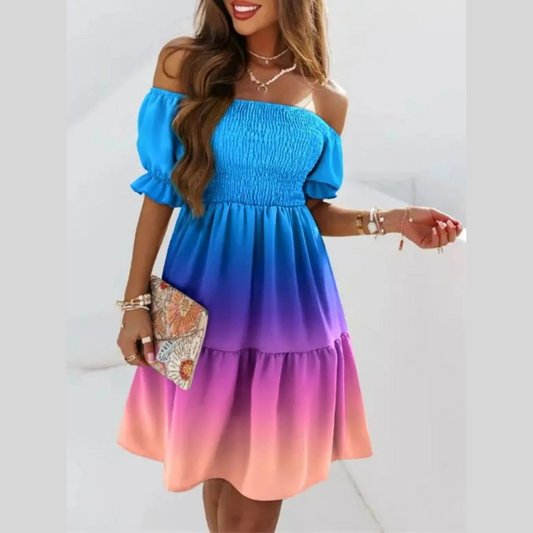 Off Shoulder Smocked Summer Dress