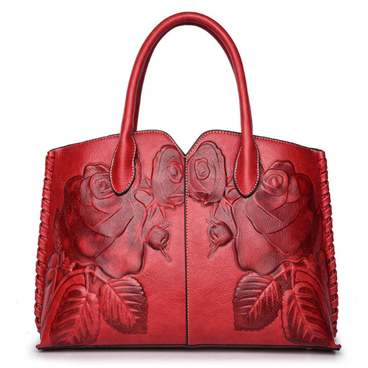 Peony Flower Embossed Fashion Ladies Handbag