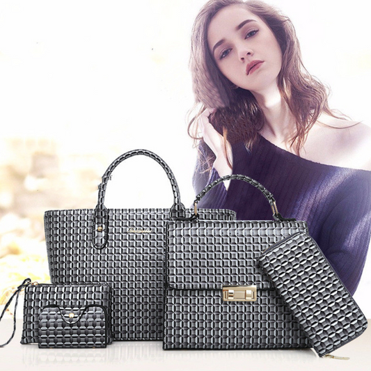 European And American Fashion Plaid Mother Bag Five-piece Set