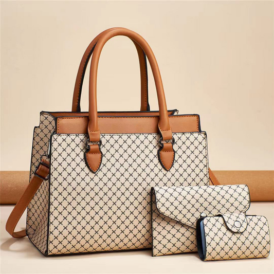 Plaid Women's Large Capacity Fashion Bag Set