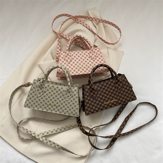 Portable Simplicity Fashionable Retro Casual Plaid Shoulder Messenger Bag For Women